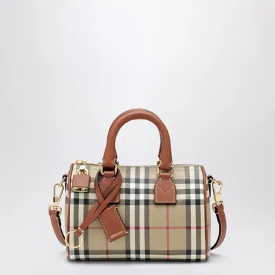 Burberry Mini Bowling Bag With Check Pattern