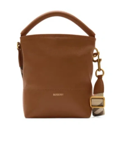 Burberry Mini B-shaped Buckle Shoulder Bag In Brown