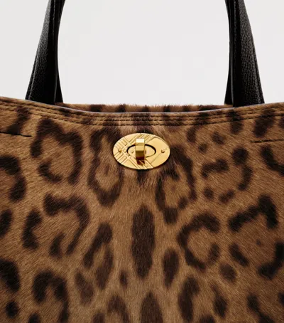 Burberry Mini Calf Hair Cotswolds Tote Bag In Black