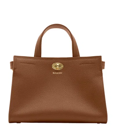 Burberry Mini Calfskin Cotswolds Tote Bag In Brown