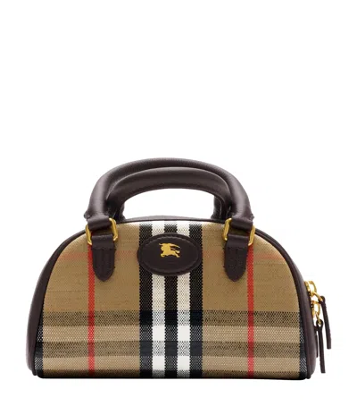 Burberry Mini Canvas Highlands Bowling Bag In Sand