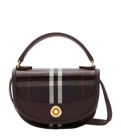 Burberry Mini Canvas Highlands Cross-body Bag​ In Brown