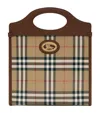 Burberry Coated Canvas Mini Pocket Handbag 24cm X 29cm In Brown
