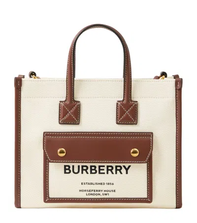 BURBERRY MINI CANVAS TOTE BAG