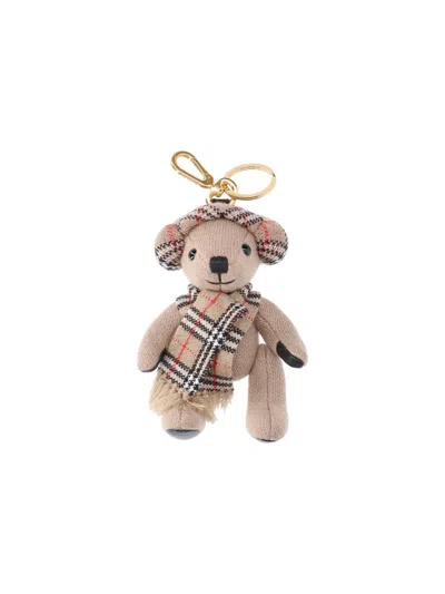 Burberry Mini Cashmere Charm With Matching Scarf And Muffs In Beige