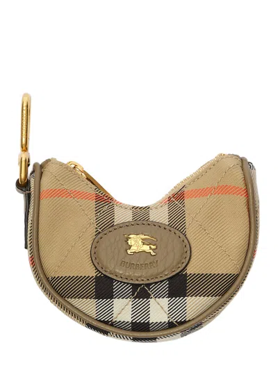 Burberry Mini Charm Handbag With Keychain, 10.5 X 4.5 X 9 Cm In Beige