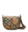 Burberry Mini Check B Clip Messenger Bag In Brown