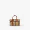 Burberry Check Bowling Mini Bag In Briar Brown