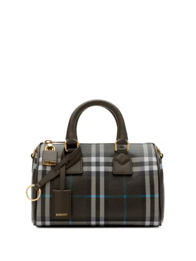 Burberry Mini Bowling Check Printed Bag In Multi
