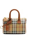 Burberry Mini Check Bowling Bags In Brown