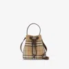 Burberry Mini Check Bucket Bag In Archive Beige/military
