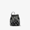 Burberry Mini Drawstring Bucket Bag In Black/calico