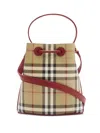 Burberry Mini Check Bucket Bag In Neutral