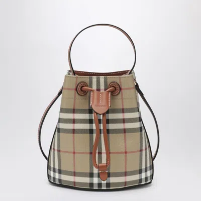 Burberry Mini Check Bucket Bag In Sand