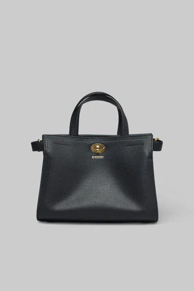 Burberry Mini Check Cotswolds Tote In Black