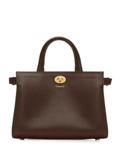 Burberry Mini Check Cotswolds Tote In Brown