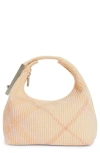 Burberry Peg Check Fabric Mini Bag In Sherbet