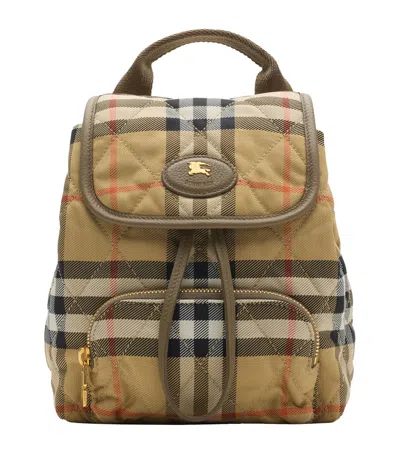 BURBERRY MINI CHECK HORSESHOE BACKPACK