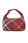 Burberry Mini Check Knit Bag In Rust
