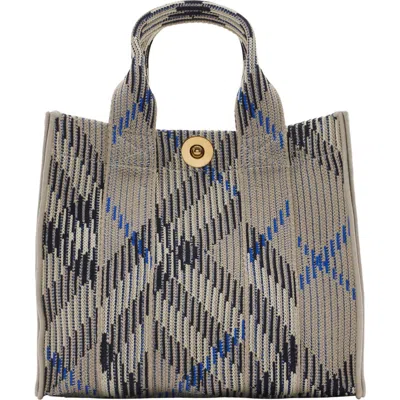 Burberry Embroidered Fabric Check Mini Handbag In Printed