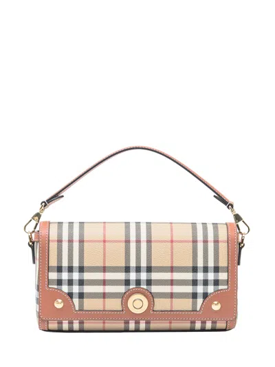 Burberry Mini Check Motif Clutch Bag In Brown