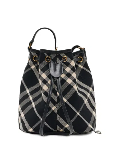 BURBERRY MINI CHECK-PRINT BUCKET BAG