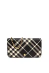 BURBERRY MINI CHECK-PRINTED CHAIN STRAP WALLET