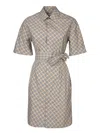 Burberry Mini Check Sand Polo Dress In Beige
