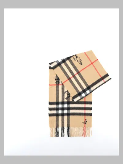 Burberry Mini Check Scarf For Women In Beige
