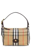 Burberry Women Coated Canvas Handbag With Check Pattern In Multi
