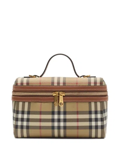 Burberry Mini Check Vanity Cross Body Bag In Multi