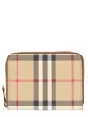 Burberry Mini Check Wallet In Sand