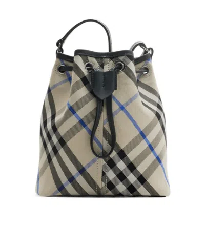 BURBERRY BURBERRY MINI CHECKED DRAWSTRING BUCKET BAG