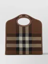 BURBERRY MINI CHECKERED FABRIC AND LEATHER SHOULDER BAG