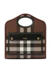 Burberry Printed E-canvas And Leather Mini Pocket Bag Handbag In Brown