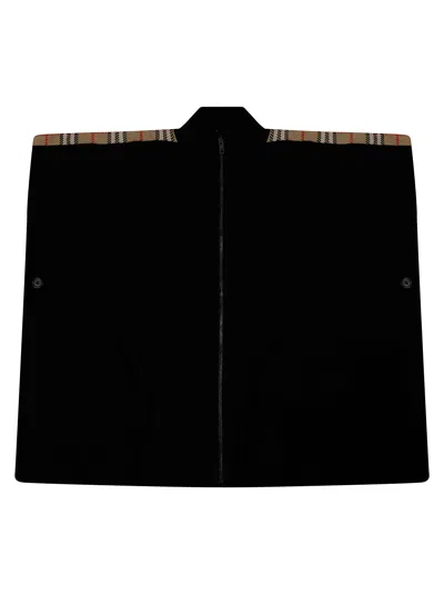 Burberry Mini Check-pattern Zip-up Coverall In Nero
