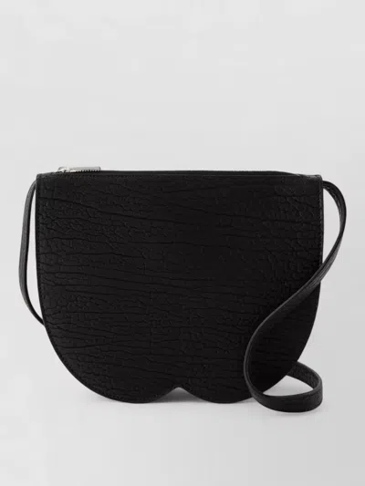 Burberry Mini Chess Leather Clutch Shoulder Bag In Black
