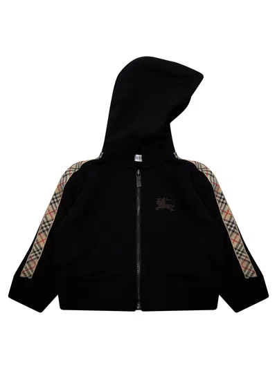 Burberry Mini Clyde Check Hoodie In Nero