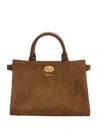Burberry Mini Cotswolds Check-engraved Tote Bag In Brown
