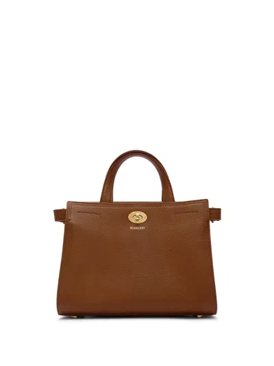 Burberry Mini Cotswolds Check Tote Bag In Brown