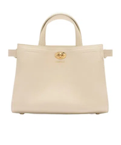 Burberry Mini Cotswolds Check Tote In Soap Beige