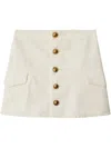 Burberry Mini Cotton Skirt In White