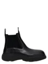 Burberry Chunky Sole Ankle Boots With Elastic Panels In Black