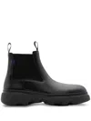 Burberry Chunky Sole Ankle Boots With Elastic Panels In Black