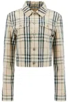 Burberry Cropped Checkered Jacket For In Neutral