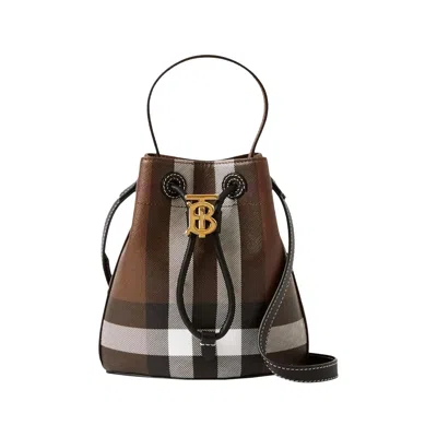 Pre-owned Burberry Mini Drawstring Bag 'birch/brown' | Women's Size Onesize