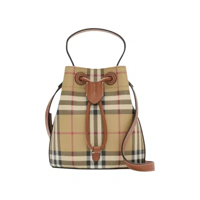 Pre-owned Burberry Mini Drawstring Bag 'vintage Check/briar Brown' | Women's Size Onesize