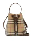 Burberry Mini Check Bucket Bag With Drawstring