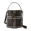 Burberry Mini Drawstring Crossbody In Brown