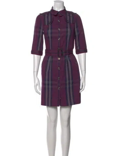 Pre-owned Burberry Mini Dress In Purple